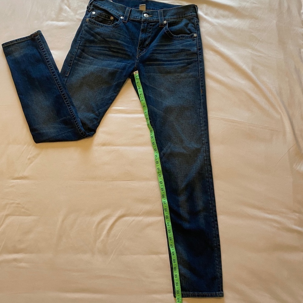 True Religion-Men's Rocco Relaxed Skinny Jean-No Flap-Dark Wash- Size 34 - Picture 9 of 12
